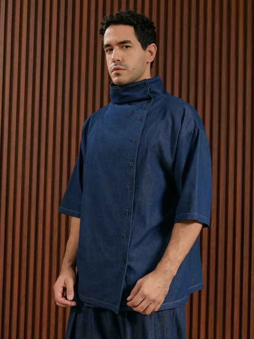 Image of SABINE AND HEEM - OSLO Denim Sashiko Shirt Adult - Shirt Adult