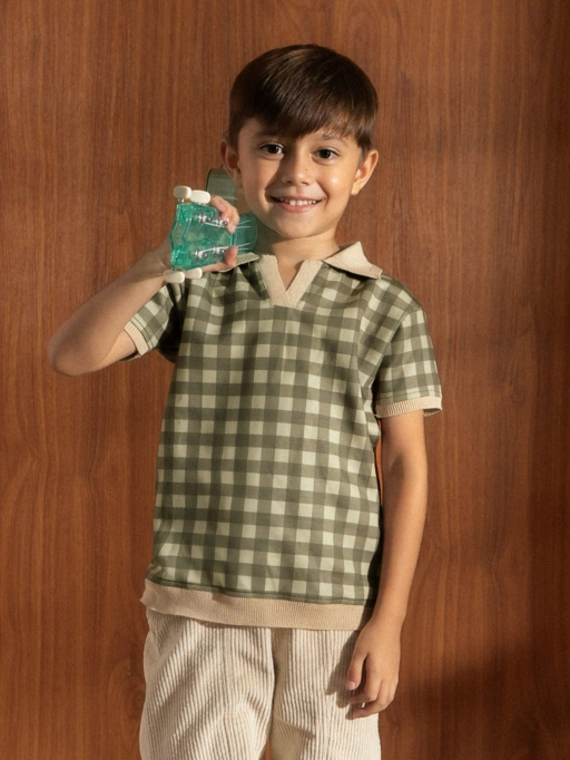 Image of SABINE AND HEEM - TADDEO Collar Gingham Shirt - Kids Shirt