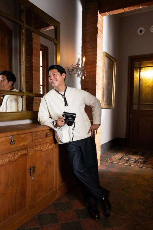 Image of RAN X SABINE AND HEEM - MEMORY Embroidery Linen Puff Outer - Adult Linen Embroidered Jacket