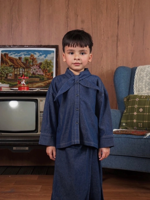 Image of SABINE AND HEEM - ODETTE Denim Sailor Colar Blouse Kids - Blouse Colar Kids