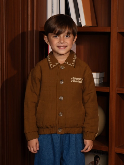 Image of RAN X SABINE AND HEEM - MEMORY MAKERS Reversible Puff Jacket - Kids Linen Jacket