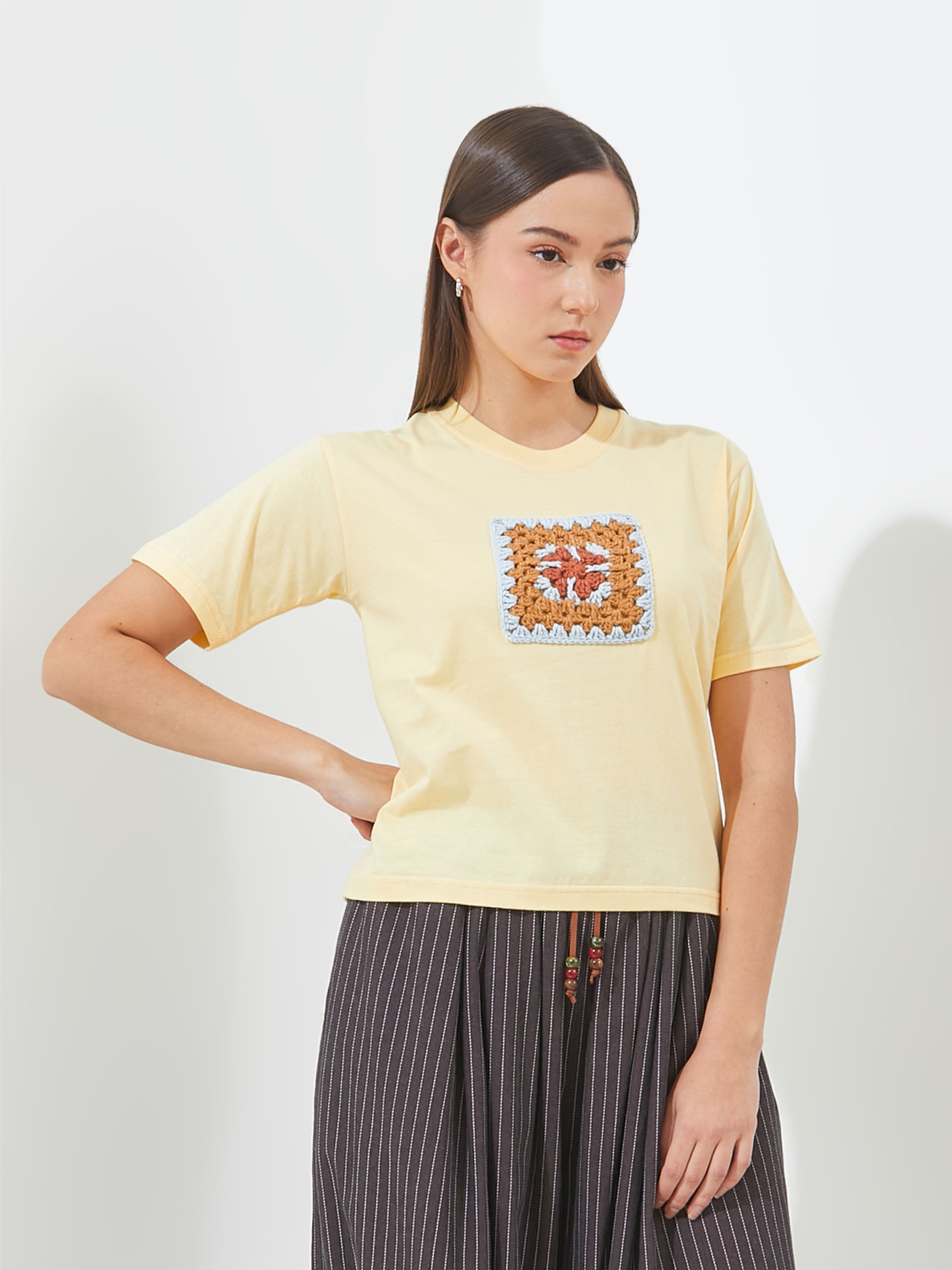 SABINE AND HEEM - GAPPA Crochet Cotton Tee - Butter - Kids Cotton T-Shirt