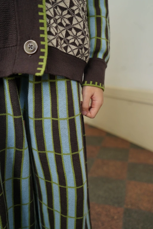 Image of RAN X SABINE AND HEEM - KNITTED Striped Pants - Kids Cotton Knitted Pants