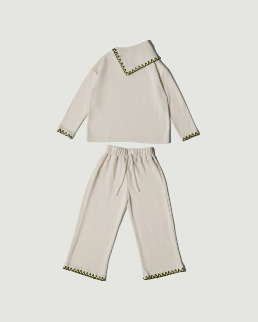 Image of SABINE AND HEEM - OXA POXA Ribbed Loungewear Set - Broken White - Kids Set