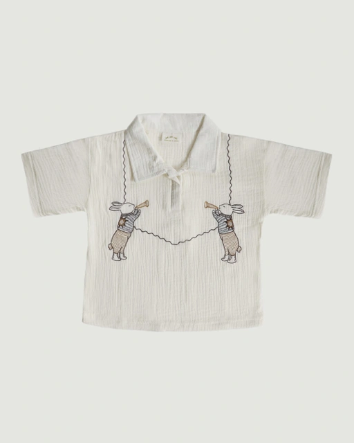 Image of SABINE AND HEEM - RABBIT Embroidery Shirt - Kids Shirt