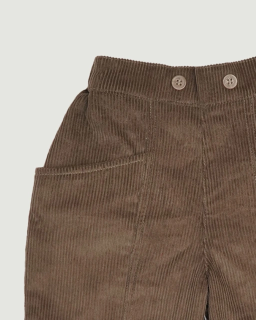 Image of SABINE AND HEEM - TAG Button Corduroy Short - Grey Brown - Kids Short