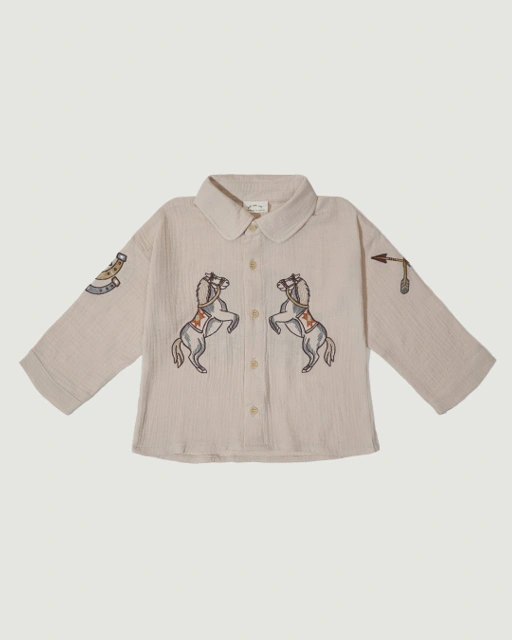 Image of SABINE AND HEEM - CHEVAL Embroidery Shirt - Kids Shirt