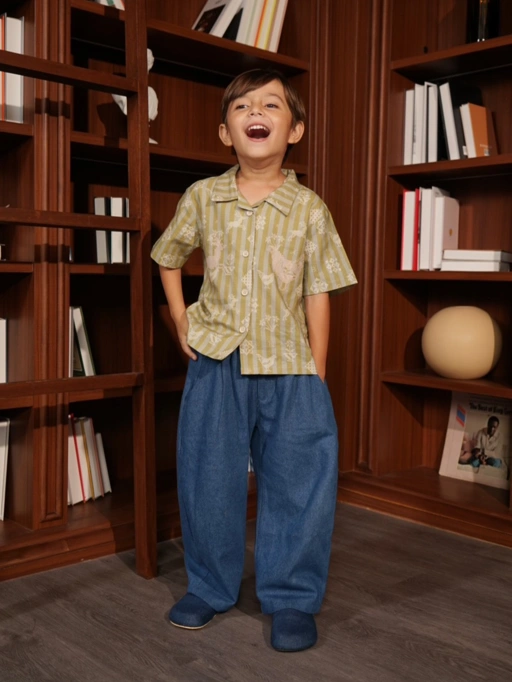 Image of RAN X SABINE AND HEEM - BIG Denim Pants - Kids Denim Pants