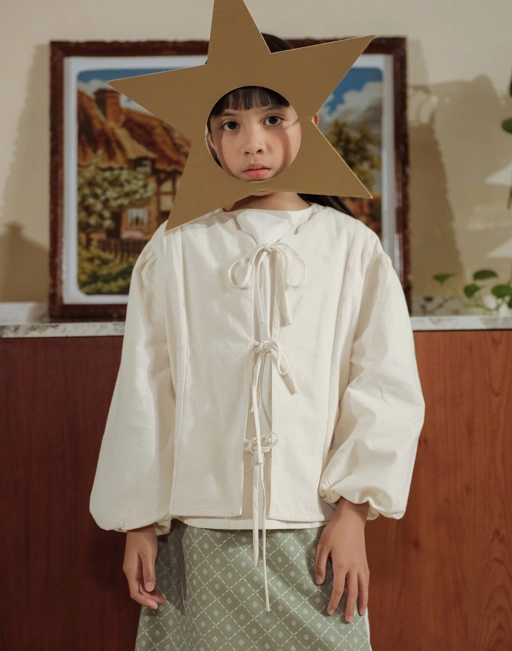 Image of SABINE AND HEEM - RAYNE Cotton Set Kids - Broken White - Blouse Set Kids