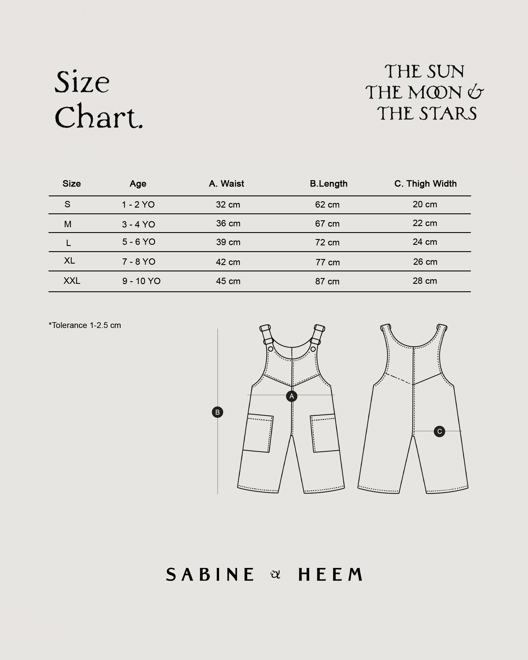 SABINE AND HEEM - JAKKE Denim Overall with Handstitch - Denim - Kids Overall