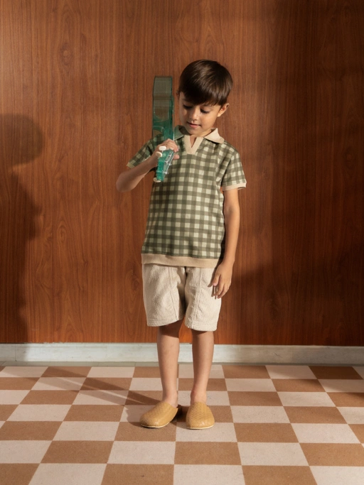 Image of SABINE AND HEEM - TAG Button Corduroy Short - Light Cream - Kids Shorts