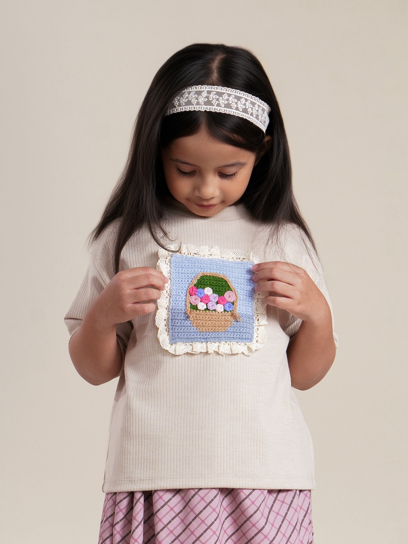 SABINE AND HEEM - DAISY RIBBED SHIRT - Khaki - Kids T-Shirt Tops