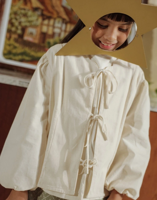 Image of SABINE AND HEEM - RAYNE Cotton Set Kids - Broken White - Blouse Set Kids