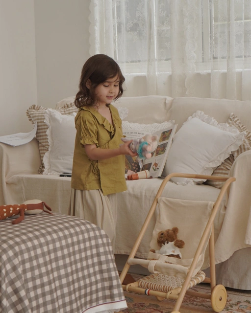 Image of SABINE AND HEEM - ALINA Linen Blouse - Mustard - Girls Top