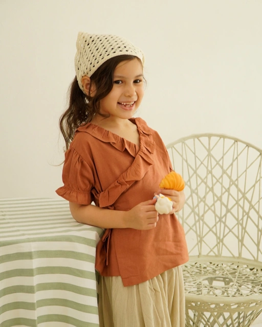 Image of SABINE AND HEEM - ALINA Linen Blouse - Pink - Girls Top