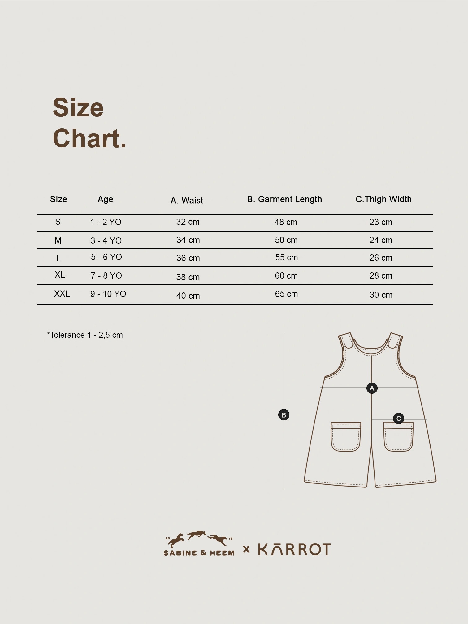 SABINE AND HEEM x KARROT - ALLY Twill Overall - Girls Overall