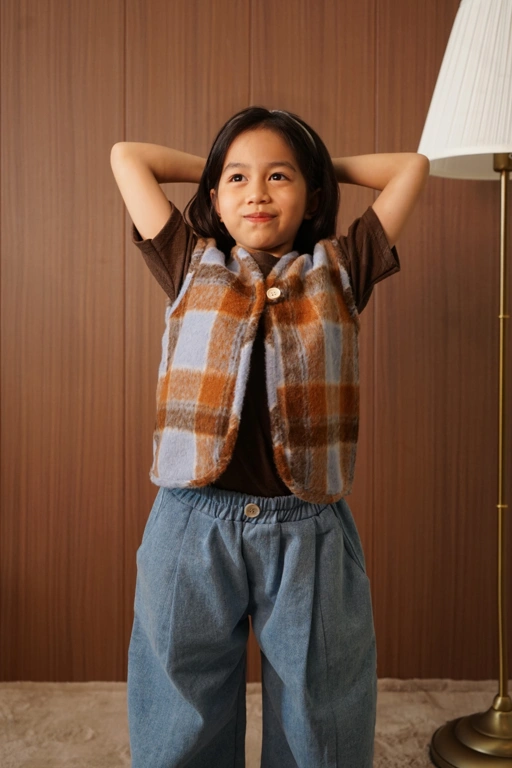 Image of SABINE AND HEEM - BLUU Fur Vest – Multi – Kids Vest