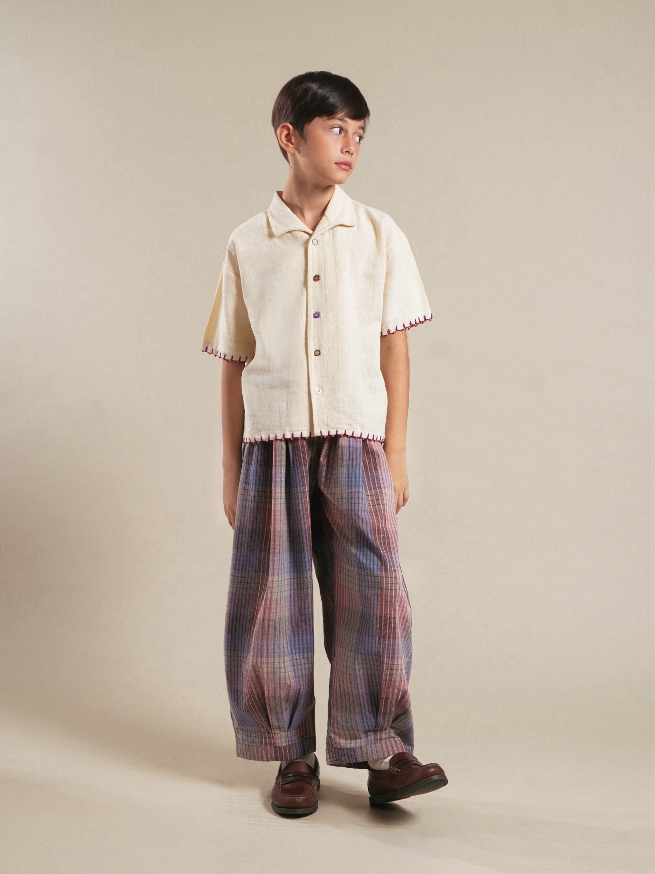 SABINE AND HEEM - BUXORO Balloon Big Pants - Plaid Blue - Kids Balloon Pants
