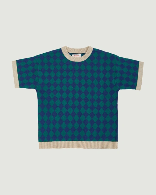 Image of SABINE AND HEEM - CADDY Knitted Tee - Green Navy - Kids Tee
