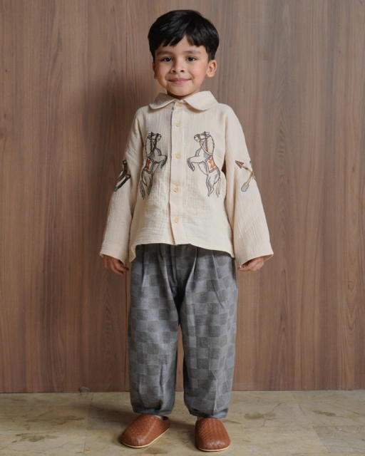Image of SABINE AND HEEM - CHEVAL Embroidery Shirt - Kids Shirt