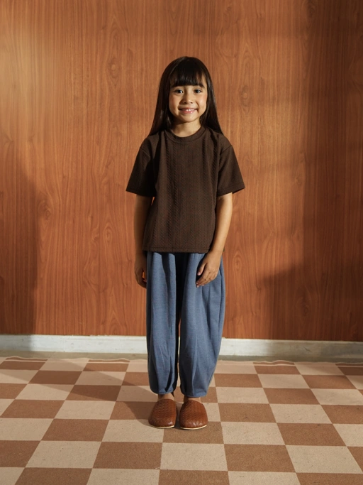 Image of SABINE AND HEEM - ENOACH Balloon Pants - Blue Denim - Kids Long Pants