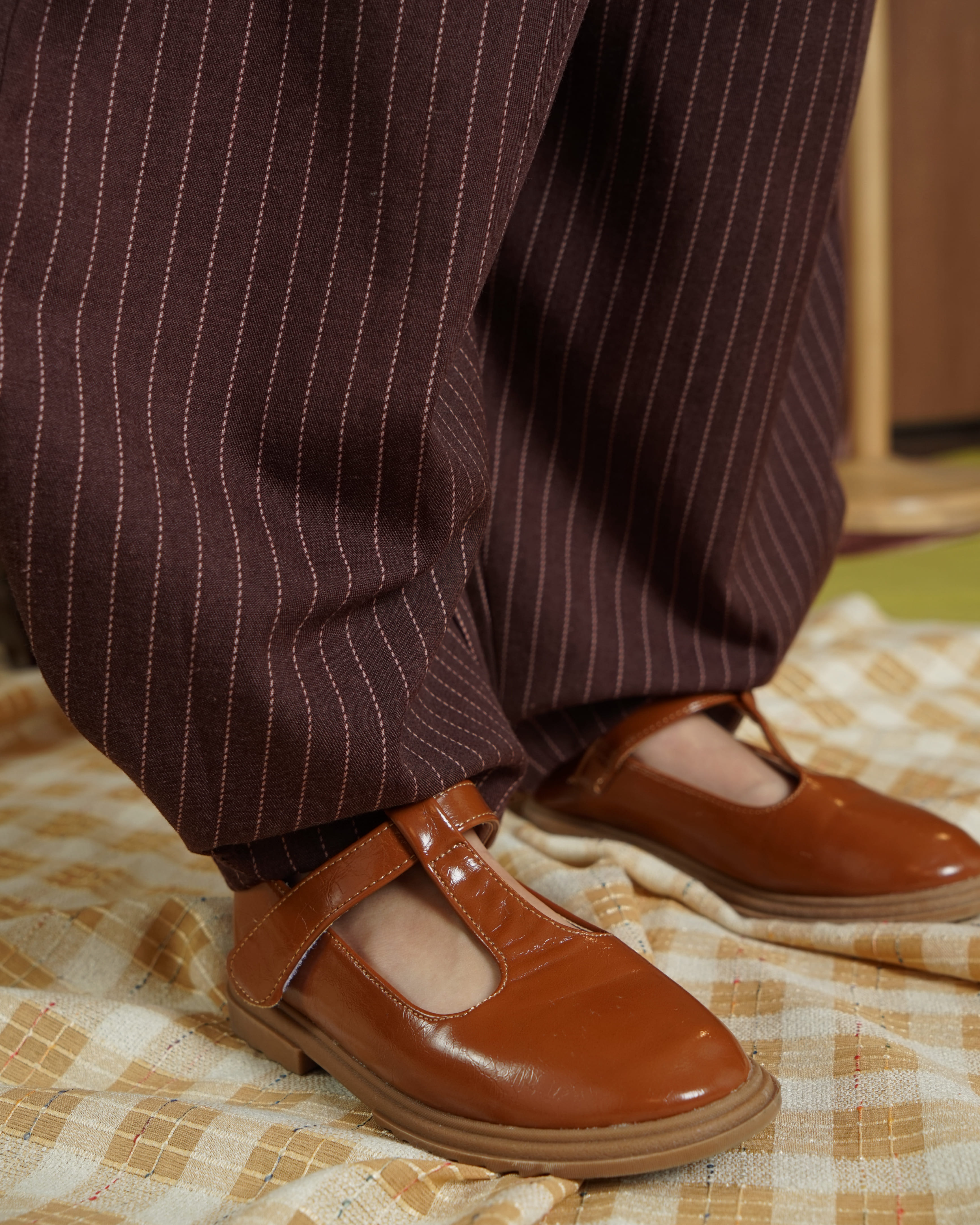 SABINE AND HEEM - AUGUST Barrel Stripe Pants - Red Brown - Kids Pants