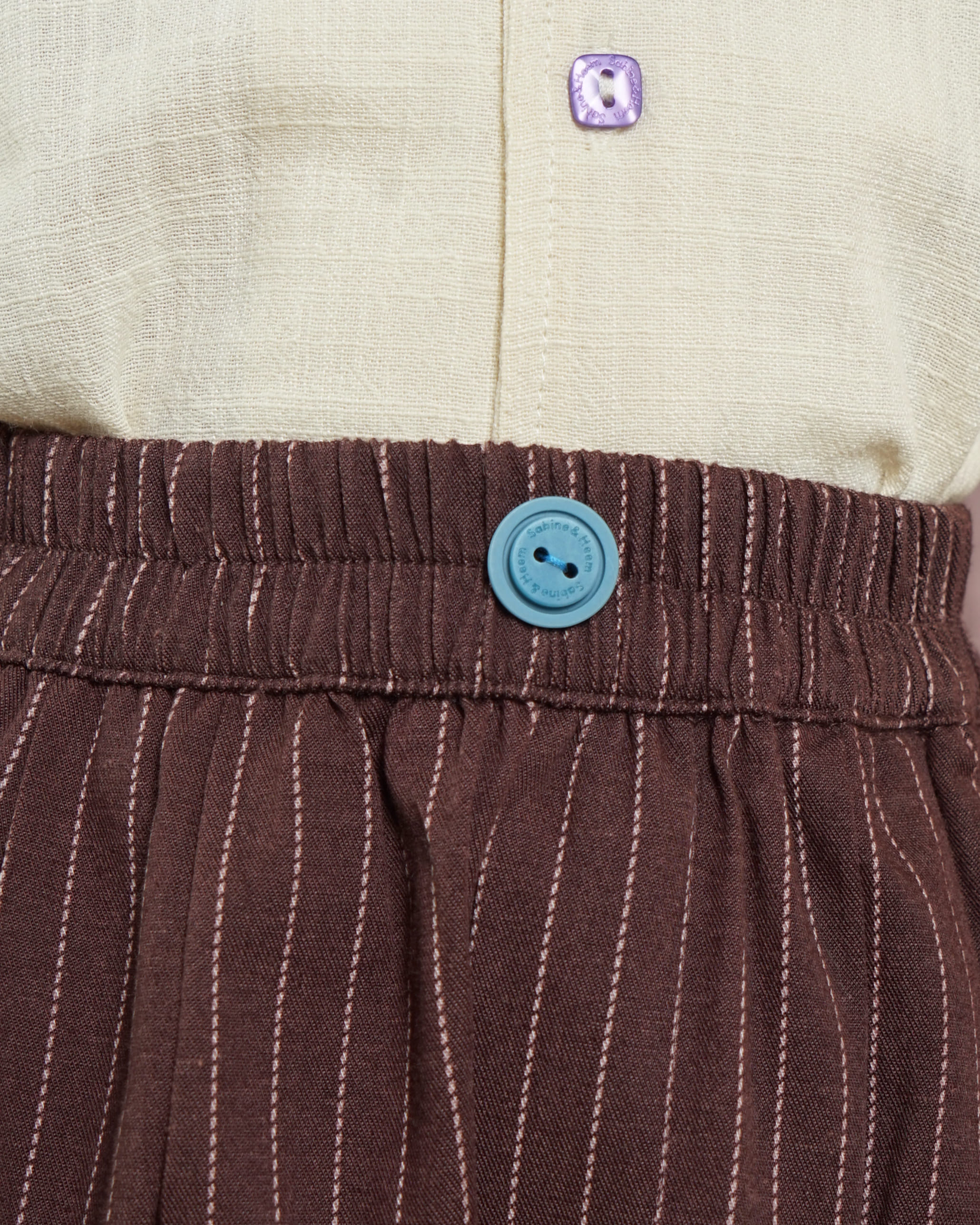 SABINE AND HEEM - AUGUST Barrel Stripe Pants - Red Brown - Kids Pants