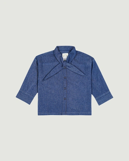 SABINE AND HEEM - ODETTE Denim Sailor Colar Blouse Kids - Blouse Colar Kids