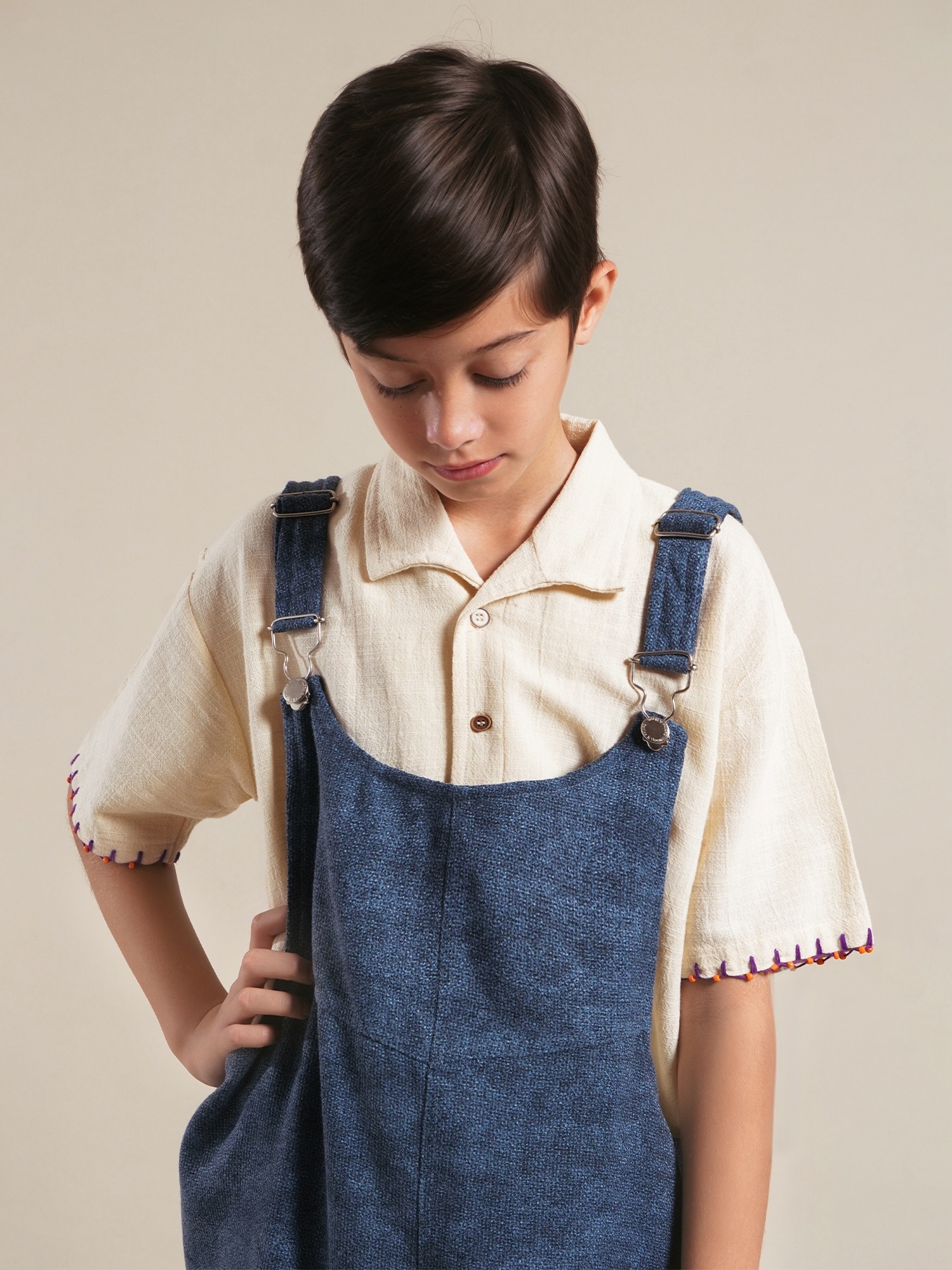 SABINE AND HEEM - TOKYO Tweed Overall - Denim - Kids Overall