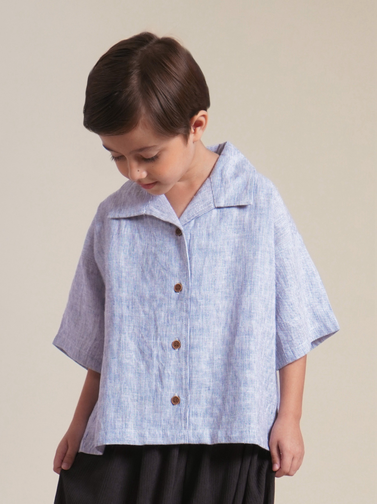 SABINE AND HEEM - CARTHAGE Stripes Shirt  - Creme Beige - Kids Shirt Tops