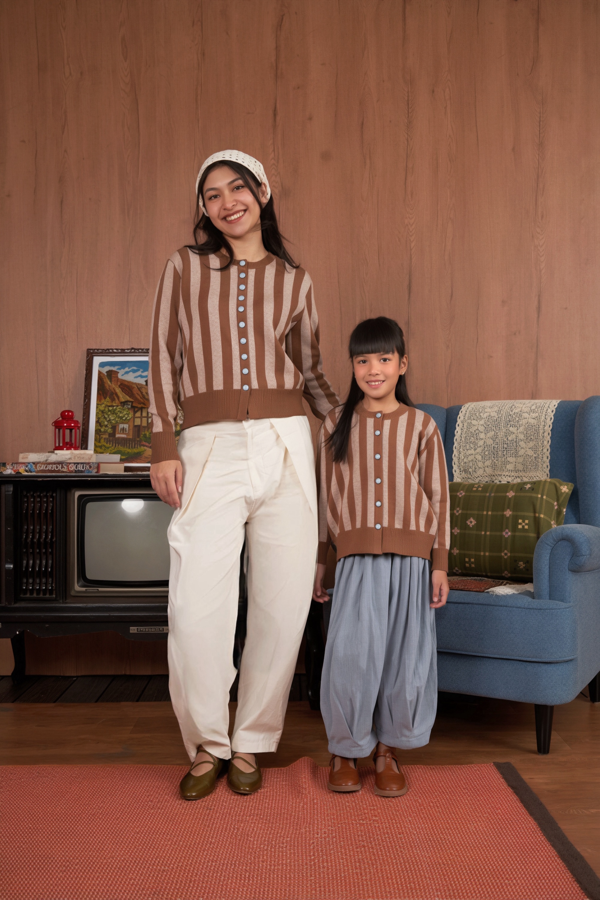SABINE AND HEEM - MORY Viscose Stripe Knitted Cardigan Adult - Outer Rajut Dewasa