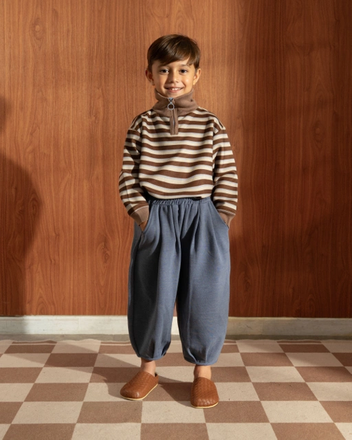 Image of SABINE AND HEEM - ENOACH Balloon Pants - Blue Denim - Kids Long Pants