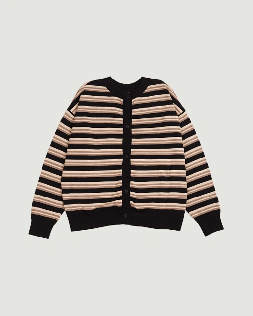 Image of SABINE AND HEEM - GANI Cotton Knitted Cardigan Adult - Black Stripe - Adult Cardigan