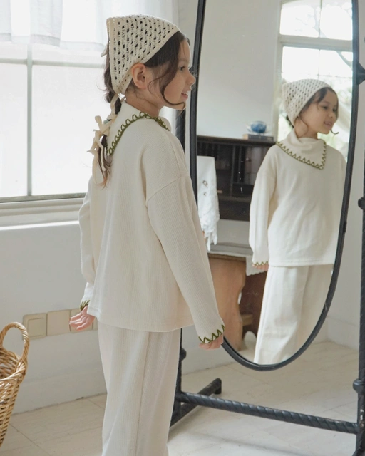 Image of SABINE AND HEEM - OXA POXA Ribbed Loungewear Set - Broken White - Kids Set