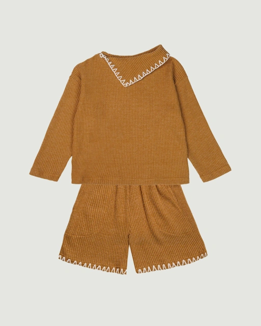 Image of SABINE AND HEEM - OXA POXA Cotton Loungewear Set - Brown - Kids Set