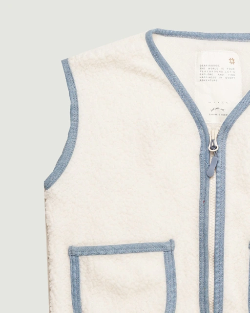 Image of SABINE AND HEEM - PIPPI Sherpa Vest - Broken White - Kids Fur Vest