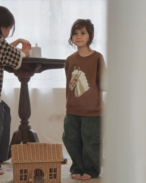 Image of SABINE AND HEEM - PIPPOPY Button Pants - Forest Green - Kids Pants 