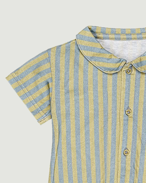 Image of SABINE AND HEEM - TAAM TAAM COLLAR ROMPER - Stripes - Cotton Bamboo Baby Wear