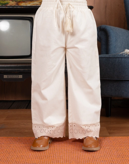 Image of SABINE AND HEEM - JADIRA Linen Lace Pants Kids - Kids Linen Pants
