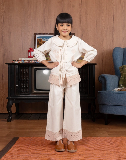 Image of SABINE AND HEEM - JADIRA Linen Lace Pants Kids - Kids Linen Pants