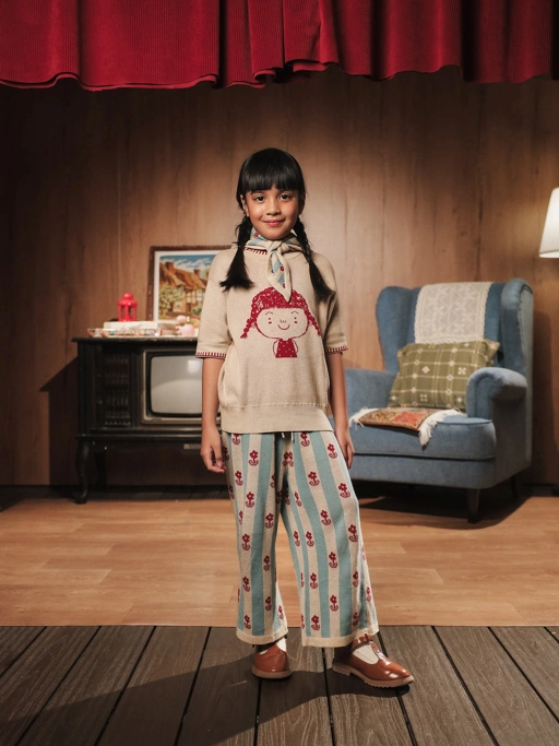 Image of SABINE AND HEEM - NA WILLA - COTTON Knitted Pants - Striped - Celana Rajut Anak