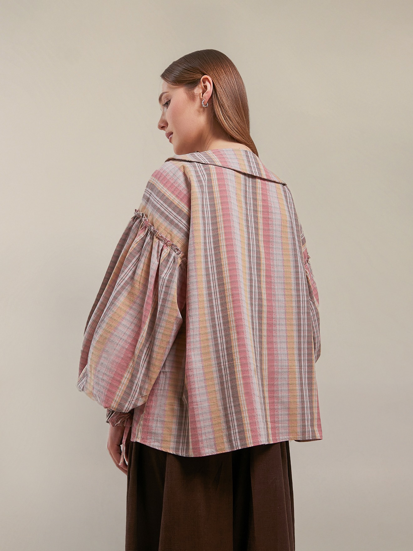 SABINE AND HEEM - SICILY Collar Blouse - Pink Brown - Adult Blouses