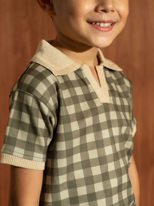 Image of SABINE AND HEEM - TADDEO Collar Gingham Shirt - Kids Shirt