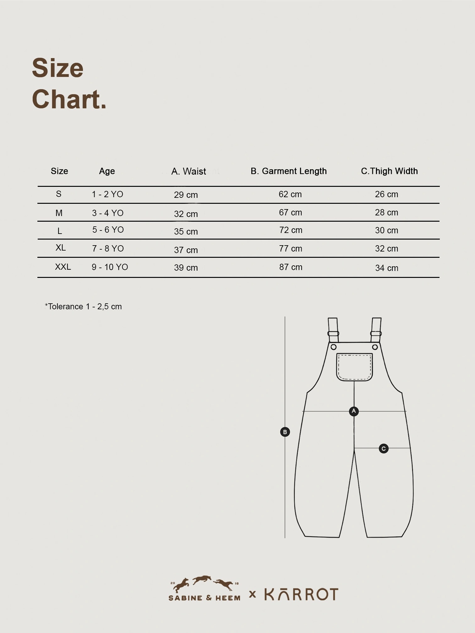 SABINE AND HEEM x KARROT - TALES Barrel Twill Overall - Kids Overall