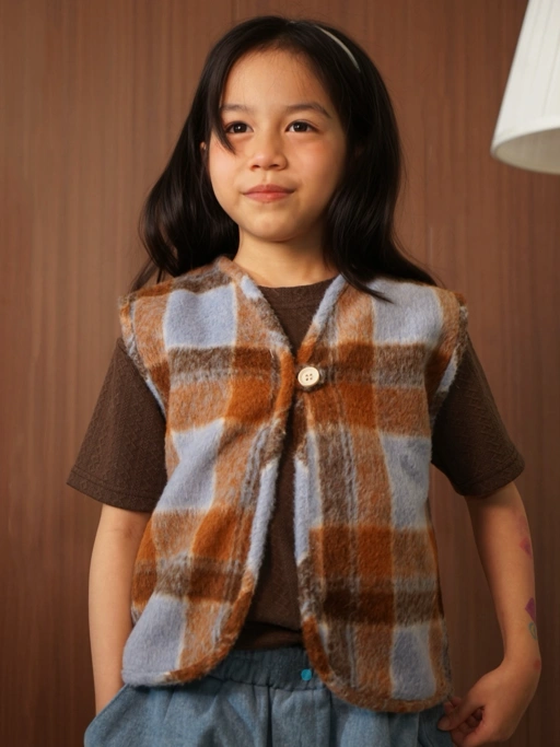 Image of SABINE AND HEEM - BLUU Fur Vest – Multi – Kids Vest