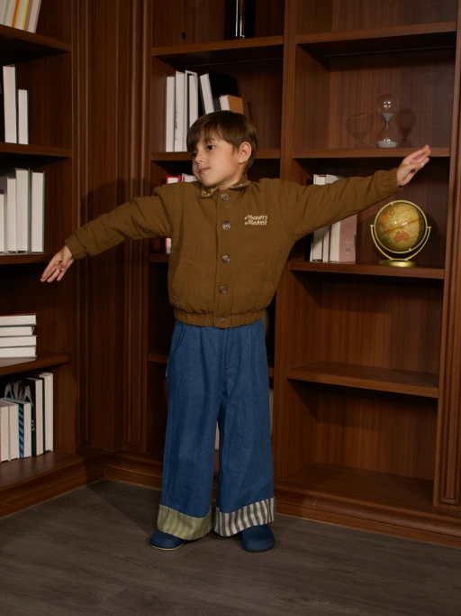 Image of RAN X SABINE AND HEEM - ROLLED UP Denim Pants - Kids Denim Mix Twill Pants