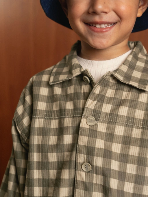 Image of SABINE AND HEEM - TODDY Gingham Jacket - Kids Corduroy Jacket
