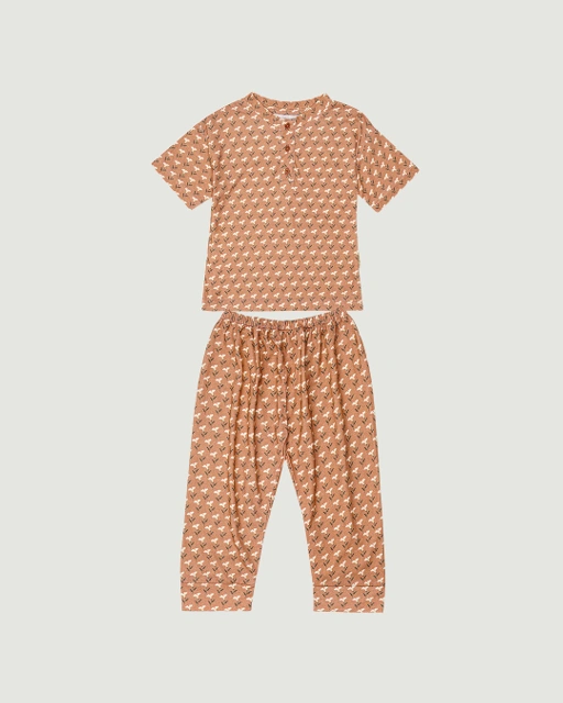Image of SABINE AND HEEM - TAAM TAAM TODDLER SET - Flower Terracotta - Cotton Bamboo Toddler Set