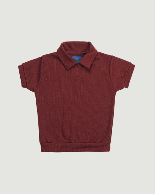 Image of SABINE AND HEEM - ZAZA Collar Shirt - Maroon - Kids Shirt