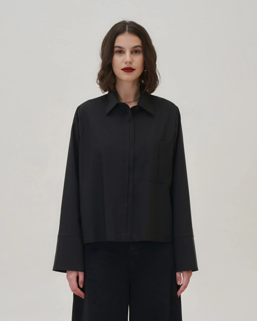 Image of TAYLOR PLEATED PLACKET KIMONO OVERSIZE SHIRT